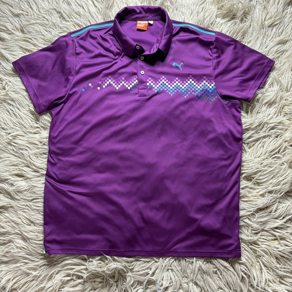 Men's Puma Purple Dry Cell Golf Polo With Tech Design